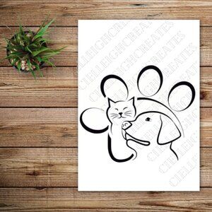 *2 for $20* cat, dog, paw print vinyl decal sticker Handcrafted